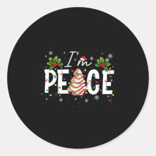 I Come In Peace I'm Peace Couple Ugly Christmas Sw Classic Round Sticker