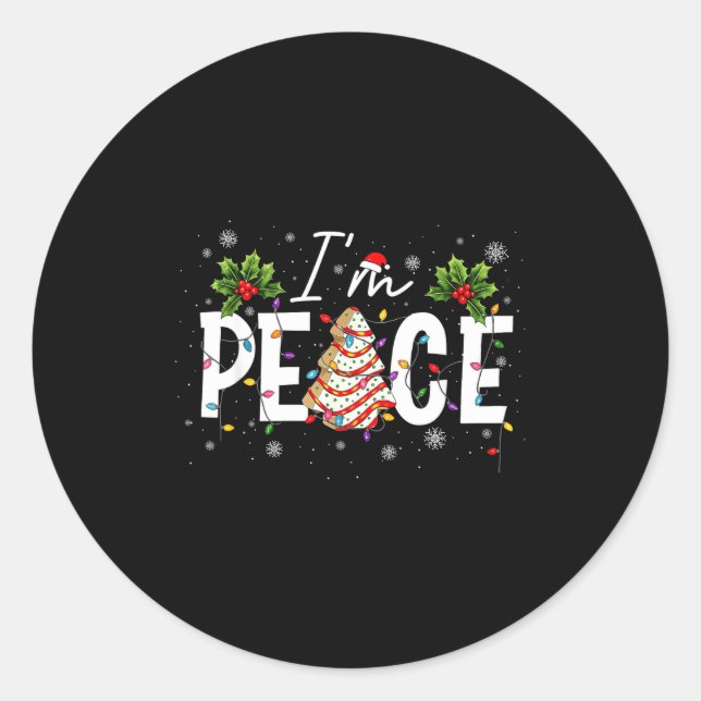 I Come In Peace I'm Peace Couple Ugly Christmas Sw Classic Round Sticker (Front)