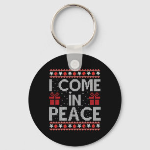 I Come In Peace I'm Peace Couple Ugly Christmas Sw Key Ring