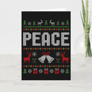I Come In Peace I'm Peace Matching Couple Christma Card
