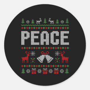 I Come In Peace I'm Peace Matching Couple Christma Classic Round Sticker