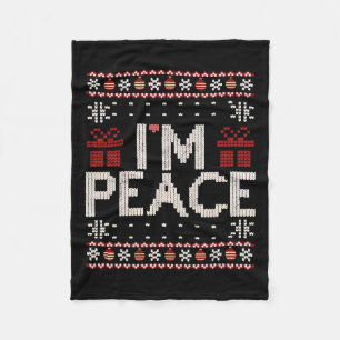 I Come In Peace I'm Peace Matching Ugly Christmas Fleece Blanket