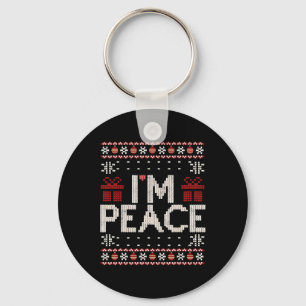I Come In Peace I'm Peace Matching Ugly Christmas Key Ring