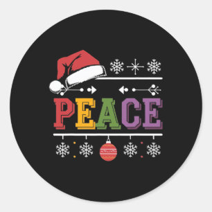 I Come In Peace - I'm Peace Xmas Matching Couples Classic Round Sticker