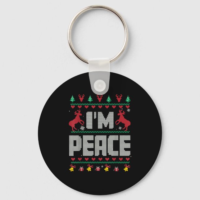 I Come In Peace - I'm Peace Xmas Matching Couples  Key Ring (Front)
