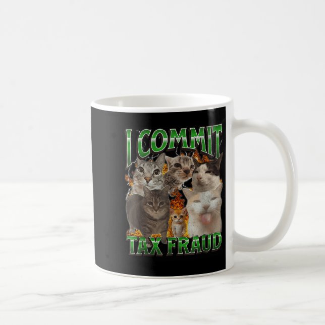 I Commit Tax Fraud Funny Offensive Cat Meme Bootle Coffee Mug (Right)