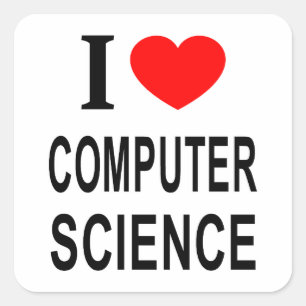 I ❤️ COMPUTER SCIENCE I LOVE COMPUTER SCIENCE I HE SQUARE STICKER