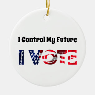 I Control My Future - I Vote Ceramic Tree Decoration