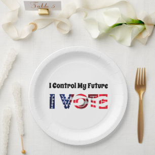 I Control My Future - I Vote Paper Plate