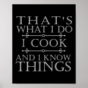 I Cook Funny Bbq Chef Kitchen Cooking Gift For Men Poster