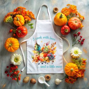 I cook with love on Thanksgiving Apron