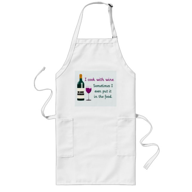 I Cook with Wine Funny Apron (Front)