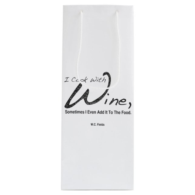 "I Cook With Wine" Gift Wine Bag (Front)