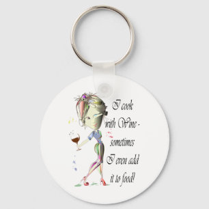 I cook with Wine, sometimes I add to food Key Ring
