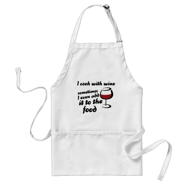 I cook with wine standard apron (Front)