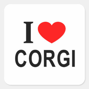 I ❤️ CORGI I LOVE CORGI I HEART CORGI SQUARE STICKER