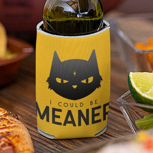 I Could Be Meaner | Moody Cat Beverage Cooler (Creator Uploaded)