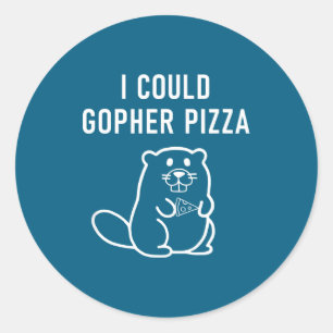 I Could Gopher Zza Funny Puns Jokes Sarcastic Classic Round Sticker