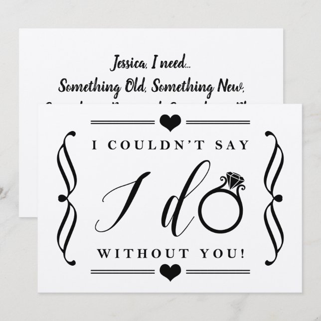 I Couldn't Say I Do Without You | Rustic Kraft Invitation (Front/Back)