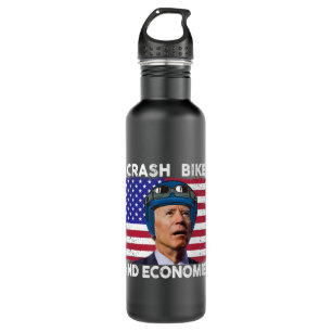 I Crash Bikes And Economies Joe Biden Falling Off  710 Ml Water Bottle