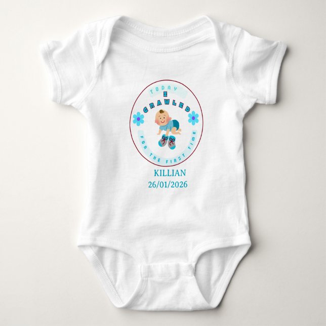 I Crawled 1rst time  Baby Bodysuit (Front)