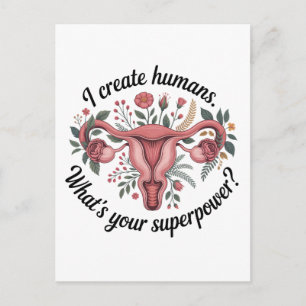 I Create Humans. What’s Your Superpower Announcement Postcard