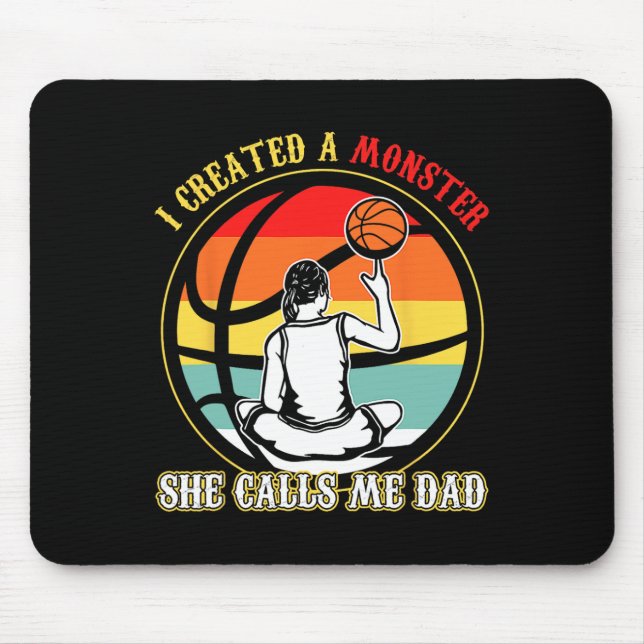 I Created A Monster She Call Me Dad Bysketbyll Fat Mouse Mat (Front)