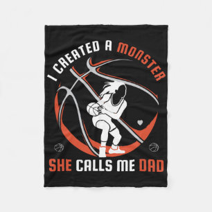 I Created A Monster She Calls Me Dad Bysketbyll Lo Fleece Blanket