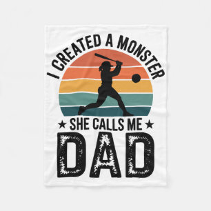 I Created A Monster She Calls Me Dad Proud Softll Fleece Blanket
