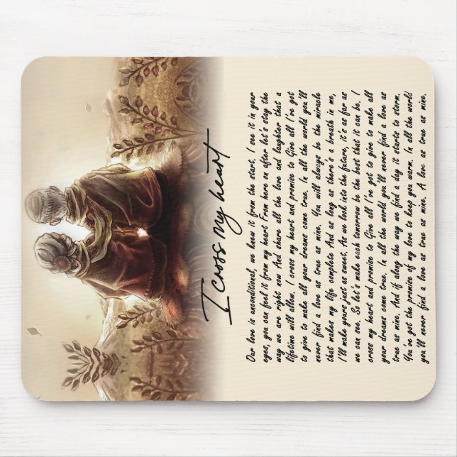 I Cross My Heart Couple Golden Anniversary Gift Mouse Mat (Front)