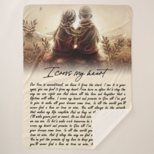 I Cross My Heart Couple Golden Anniversary Gift Sherpa Blanket