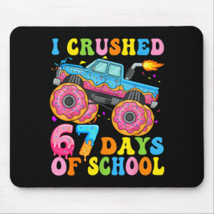 I Crush 67 Days Of School Monster Truck Funny 67 B Mouse Mat