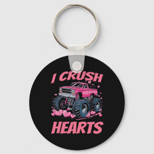 I Crush Heart Valentine Day Monster Truck Lover Gi Key Ring