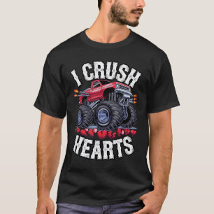I Crush Hearts Monster Truck Funny Valentines Day  T-Shirt