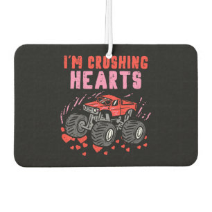 I Crush Hearts Monster Truck Toddler Boys Valentin Car Air Freshener