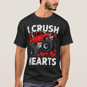 I Crush Hearts Valentine Monster Truck Boys Toddle T-Shirt