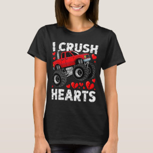 I Crush Hearts Valentine Monster Truck Boys Toddle T-Shirt