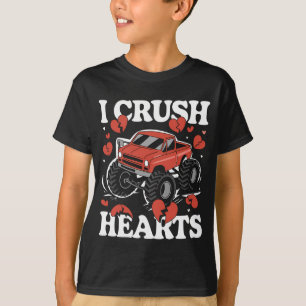 I Crush Hearts Valentine's Day Monster Truck T-Shirt