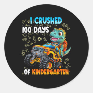 I Crushed 100 Days Of Kindergarten Classic Round Sticker