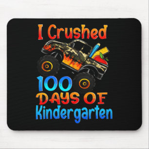 I Crushed 100 Days Of Kindergarten Monster Trucks Mouse Mat