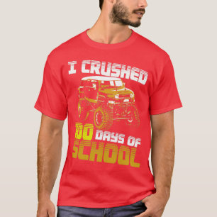 I Crushed 100 Days Of School 100th Day Truck Monst T-Shirt
