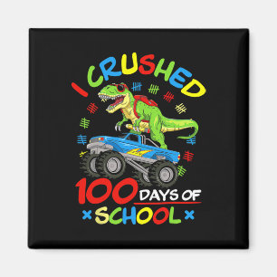 I Crushed 100 Days Of School Boys Monster Truck  Magnet