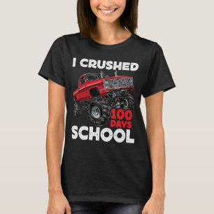 I Crushed 100 Days Of School  Boys Monster Truck T-Shirt