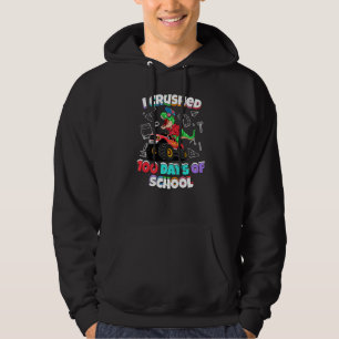 I Crushed 100 Days of School Dinosaur Boys Monster Hoodie