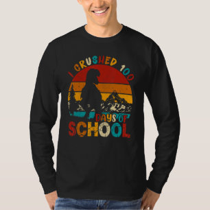I Crushed 100 Days Of School Dinosaur Rex Boys Ki T-Shirt