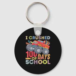 I Crushed 100 Days Of School For Boys Monster Truc Key Ring
