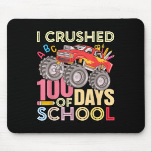 I Crushed 100 Days Of School For Boys Monster Truc Mouse Mat