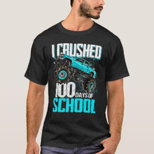 I Crushed 100 Days Of School Monster Truck Boys 10 T-Shirt