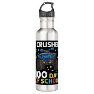 I Crushed 100 Days of School Monster Truck Boys 710 Ml Water Bottle