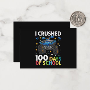 I Crushed 100 Days of School Monster Truck Boys Card